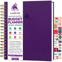 Clever Fox Budget Planner - Coiled Budget Book With Colorful Pages, Monthly Financial Planner, Budgeting Organizer & Expense Tracker Notebook, Finance Journal, 85X95 Hardcover - Purple