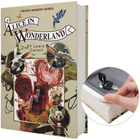 Real Paper Transfer Book Safe, Hollow With Secret Hidden Compartment, Key Lock, 8.7"6"2" (Alice-Key)