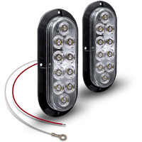 2Pc 6 Inch White Oval Led Reverse Trailer Tail Light Kit Dot Fmvss 108] Sae (2) R] Surface-Mount] Ip67 Waterproof] Reverse Back-Up Signal] Trailer Lights For Boat Trailer Rv Trucks