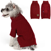 Cyeollo Small Dog Sweater Warm Turtleneck Knitted Pet Winter Dog Clothes With Leash Hole Puppy Sweaters For Small Dogs
