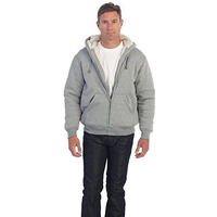 Gioberti Mens Heavyweight Sherpa Lined Fleece Hoodie Jacket, Heather Gray, Medium