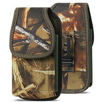 Ah Heavy Duty Cell Phone Holster, Hunting Camo Phone Pouch Carrier S5 Belt Clip Phone Belt Holder With Loops Belt Clips For Holsters Fits Iphone 6 7 8 11 Galaxy S8 S9 S10 W/Thick Case (Medium)