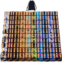 Austor 100 Pcs 6 Sided Dice Set 10 Two Tone Colors Dice With Gold Pips Square Corner Dice(Free Pouch)