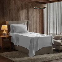 Nestl Extra Twin Xl Deep Pocket Sheets Set - 4 Pc Soft Microfiber Twin Xl Sheets Deep Pocket - Fade Resistant Bedding Sheets & Pillowcases - Twin Xl, Silver Light Gray