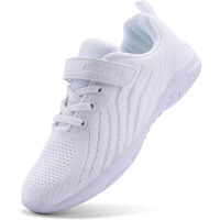 Fuqiao Girls All White Cheerleading Shoes Lightweight Cheer Sneakers For Women Breathable Dance Shoes White 1 Little Kid