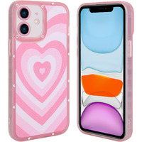 Aigomara Compatible With Iphone 11 Case Pink Heart Print Cute Pattern Case For Women Girl Full Camera Protective Soft Tpu Shockproof Phone Cover For Iphone 11