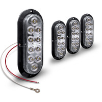 4Pc 6 Inch White Oval Led Reverse Trailer Tail Light Kit Dot Fmvss 108] Sae (2) R] Surface-Mount] Ip67 Waterproof] Reverse Back-Up Signal] Trailer Lights For Boat Trailer Rv Trucks