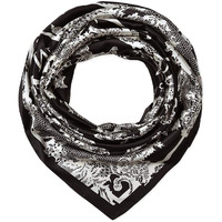 Corciova Large Square Satin Silk Like Lightweight Scarf Hair Wrap Women Black White Curly Headband Fashion Bandana Headscarf