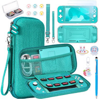 Switch Lite Case - Innoaura 15 In 1 Switch Lite Accessories Bundle With Switch Lite Carrying Case, Switch Game Case, Switch Lite Screen Protector, Switch Stand, Switch Thumb Grips (Turquoise)