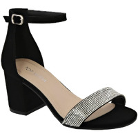 Top Moda Diamond-1 Ankle Strap Dressy High Heel Sandal, Non-Slip Sole, For Wedding, Party, Prom, Evening Wear, Or Any Occasion, Sleek Style Block Heel Sandals, Black Nubuck, 10