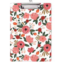 Hongri Wooden Clipboard, Fashion Design Clip Board For Classroom Students,Teacher, Women, Kids, Cute Custom Pattern, Standard Letter Size 9 X 12.5 In With Low Profile Metal Clip, Cute Flower