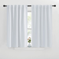 Nicetown Short Curtains For Small Window - (Cloud Grey Color) W42 Wide, 2 Pieces, 40 Inches Length Curtains, Modern Design Thermal Privacy Protection Window Treatment Drapes/Draperies For Bedroom