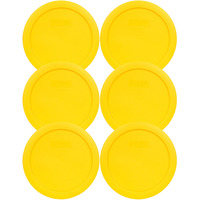Pyrex 7201-Pc Round 4 Cup Storage Lid For Glass Bowls (6, Yellow) Made In The Usa