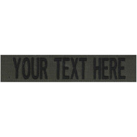 Custom Uniform Name Tape 24 Hour Ship, Olive Drab Webbing, 4 Inch Hook Fastener