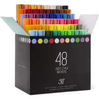 Jumpoff Jo - 48 Pack Of Liquid Chalk Markers - Reversible Chisel And Round Tip - Neon, Metallic, And White Included - Age 6+