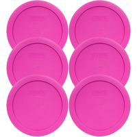 Pyrex 7201-Pc Round 4 Cup Storage Lid For Glass Bowls (6, Berry Pink)