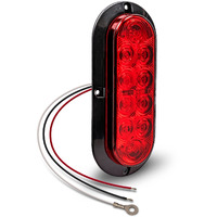 6 Inch Red Oval Led Trailer Tail Light Dot Fmvss 108] Sae S2T2I6] Surface-Mount] Ip67 Waterproof] Stop Turn Tail] Trailer Brake Lights For Boat Trailer Rv Trucks
