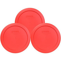 Pyrex Bundle - 3 Items: 7201-Pc 4-Cup Red Plastic Food Storage Lids
