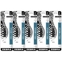 Zebra Pen F-Series Ballpoint Stainless Steel Pen Refill, Fine Point, 0.7Mm, Black Ink, 10-Pack, (50073)