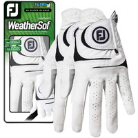 Footjoy Women's Weathersof Golf Glove, Pack Of 2, White Medium, Worn On Left Hand