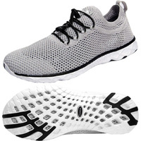 Zhuanglin Men\'s Quick Drying Aqua Water Shoes Light Grey 8