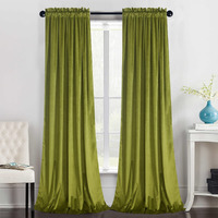 Roslynwood Palm Velvet Curtains - Bedroom Light Blocking Window Drapes Privacy Thermal Insulated Velour Drapes 96 Inches Long For Living Room, W52 X L96, 2 Panels