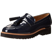 Franco Sarto Womens Carolynn Lug Sole Loafer With Tassel Detail , Inky Navy, 7 M