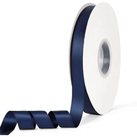Ewaymado Satin Ribbon Navy Blue Double Faced 5/8" X 50 Yards, Fabric Ribbons Perfect For Wedding And Party Decoration,Gift Wrapping, Sewing, Crafts