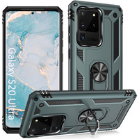 Addit S20 Ultra Case,S20 Ultra 5G Case, [Military Grade ] Shock-Absorption Bumper Cover Anti-Scratch Case With Ring Car Mount Kickstand For Samsung Galaxy S20 Ultra/S20 Ultra 5G - Teal