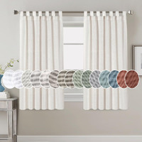 H.Versailtex Linen Curtains Linen Blended Curtains Tab Top Window Treatments Panels Drapes For Living Room, Elegant Energy Efficient Light Filtering Curtains (Set Of 2, 52\" X 54\", Heathered Natural)