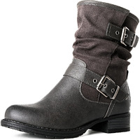 Globalwin Women\'s Grey Booties Comfortable Fashion Ankle Boots For Women Low Heel Size 10M