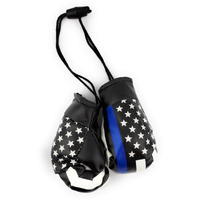 Red Hat Ent Hanging Car Mirror Mini Boxing Gloves (Thin Blue Line)