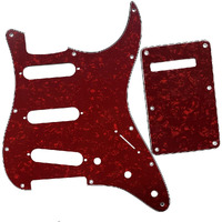 Kaish 11 Hole St/Strat Style Pickguard Sss Pick Guard With St Back Plate Tremolo Trem Cover For Usa/Mexico Stratocaster/Strat Red Pearl