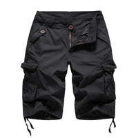 Foursteeds Women\'s Twill Cotton Multi-Pockets Camouflage Bermuda Cargo Shorts Black Us 10