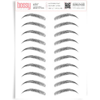 Brows By Bossy Studio & Co Temporary Eyebrow Tattoos Waterproof Eyebrow Stickers, False Tattoos Hair Like Peel Off Instant Transfer Brow Curved Black