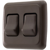 American Technology Components Double Spst On-Off Switch With Bezel, 12-Volt, For Rv, Trailer, Camper (Brown)