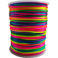 Xiezyu 20 Mm Nylon Satin Cord Thread Beading String For Macrame, Friendship Bracelets,Chinese Knotting,Necklaces,Jewelry Making 328 Feet (Rainbow)