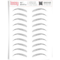 Brows By Bossy Studio & Co Temporary Eyebrow Tattoos Waterproof Eyebrow Stickers, False Tattoos Hair Like Peel Off Instant Transfer Brow Curved Gray