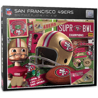 Youthefan Nfl San Francisco 49Ers Retro Series Puzzle - 500 Pieces, Team Colors, Large