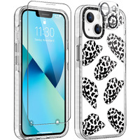 Gultmee [3 In 1 For Iphone 13 Case 6.1 Inch,With Tempered Glass Screen Protector + Camera Lens Protector Cowgirl Hat Slim Design With Shockproof Pc Bumper Protective Cover Case For Women Girls