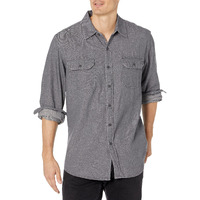 Wrangler Authentics Mens Long Sleeve Classic Woven Button Down Shirts, Grey, X-Large Us