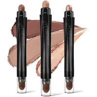 Luxaza 3Pcs Neutral Brown Eyeshadow Stick Set, Matte And Shimmer Creamy Eyeshadow Pencil, Shiny Pink Shadow, Waterproof Long Lasting Smoky Eye Makeup
