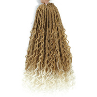 8 Packs Crochet Box Braids- 14 Inch Goddess Box Braids Crochet Hair Bohomian Crochet Braids Hair Synthetic Braiding Hair Extensions Crochet Hair For Black Women (14(8Packs), 27/613)