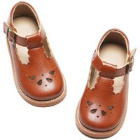 Felix & Flora Toddler Little Girl Brown Mary Jane Dress Shoes - Ballet Flats For Easter Flower Girl Party School Shoes(Brown,6 Toddler