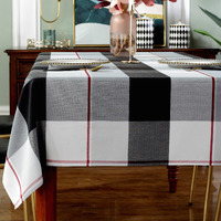 Rectangle Tablecloth Plaid Style Polyester Table Cloth Spillproof Dust-Proof Wrinkle Resistant Heavy Weight Table Cover For Kitchen Dinning Tabletop (Rectangle/Oblong, 52" X 70" (4-6 Seats),Grey)