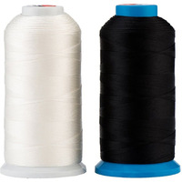 Selric [3000 Yards/Coated/No Unravel ] Heavy Duty Bonded Nylon Threads #69 T70 Size 210D/3 For Upholstery, Leather And Other Heavy Fabric (Black And White)