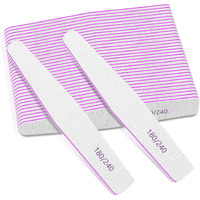 50 Pcs Nail File Set, Emery Board Nail Files For Natural Nails 180/240 Grit Nail File For Natural Nail Shaping Nail Filers Manicure Tools