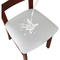 Genina Waterproof Seat Covers For Dining Room Chairs Covers Dining Chair Seat Covers Kitchen Chair Covers Slipcovers (White, 6 Pcs)