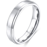 Tigrade 4Mm 6Mm 8Mm 10Mm Black Titanium Rings Wedding Band Matte Comfort Fit For Men Women Size 3-15,Silver 4Mm, Size 8.5