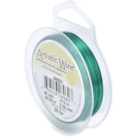 Artistic Wire, 28 Gauge  32 Mm Tarnish Resistant Colored Copper Craft Wire, Green, 40 Yd  365 M